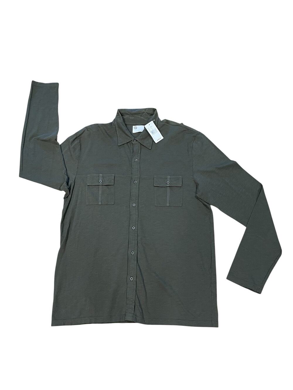 Ag Adriano Goldschmied Olive Green Long Sleeve Button-Down Shirt